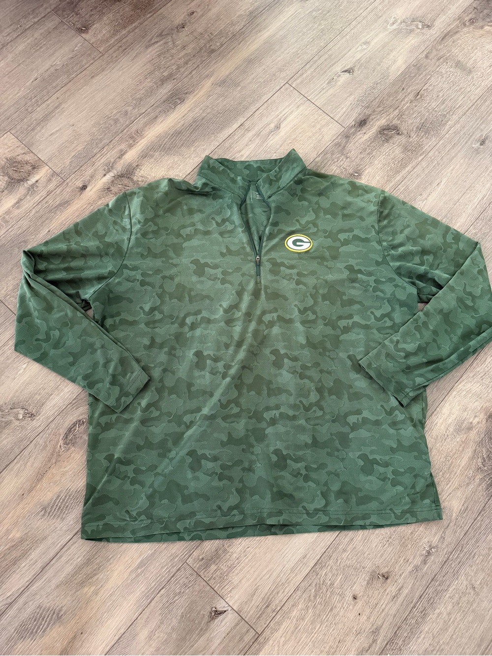 Antigua Green Camo Green Bay Packers Quarter-Zip